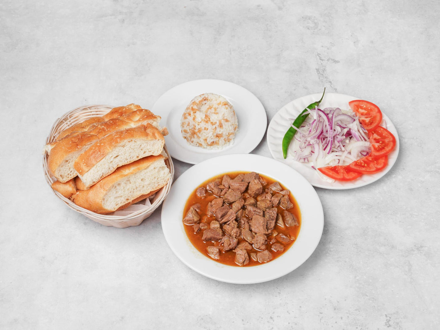 Bœuf braisé (Riz + Salade froide)