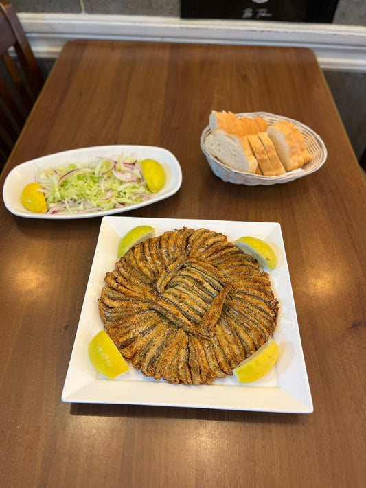 Fried Anchovies (Hamsi Tava) + Salad